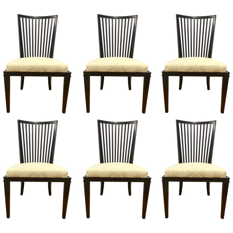 Barbara Barry For Baker Furniture Set Of Six Slat Back Dining Room Chairs Sale Barbara Barry For Baker Furniture Set Of Six Slat Back Dining Room Chairs Sale
