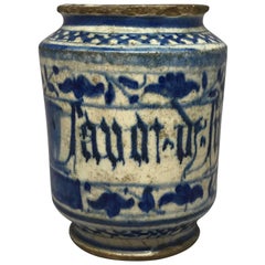 Blue and White Albarello Vase