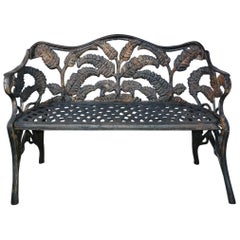 Victorian Cast-Iron Fern Leaf Motif Garden Settee