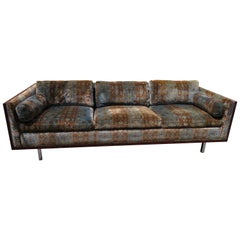 Stunning Rosewood Even Arm Cube Sofa Milo Baughman Mid-Century Modern