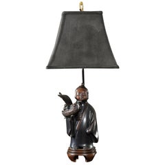 Antique Bronze Chinese Figure Lamp