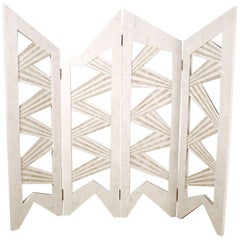 Four-Panel "Stripes" Screen in Tessellated Stone