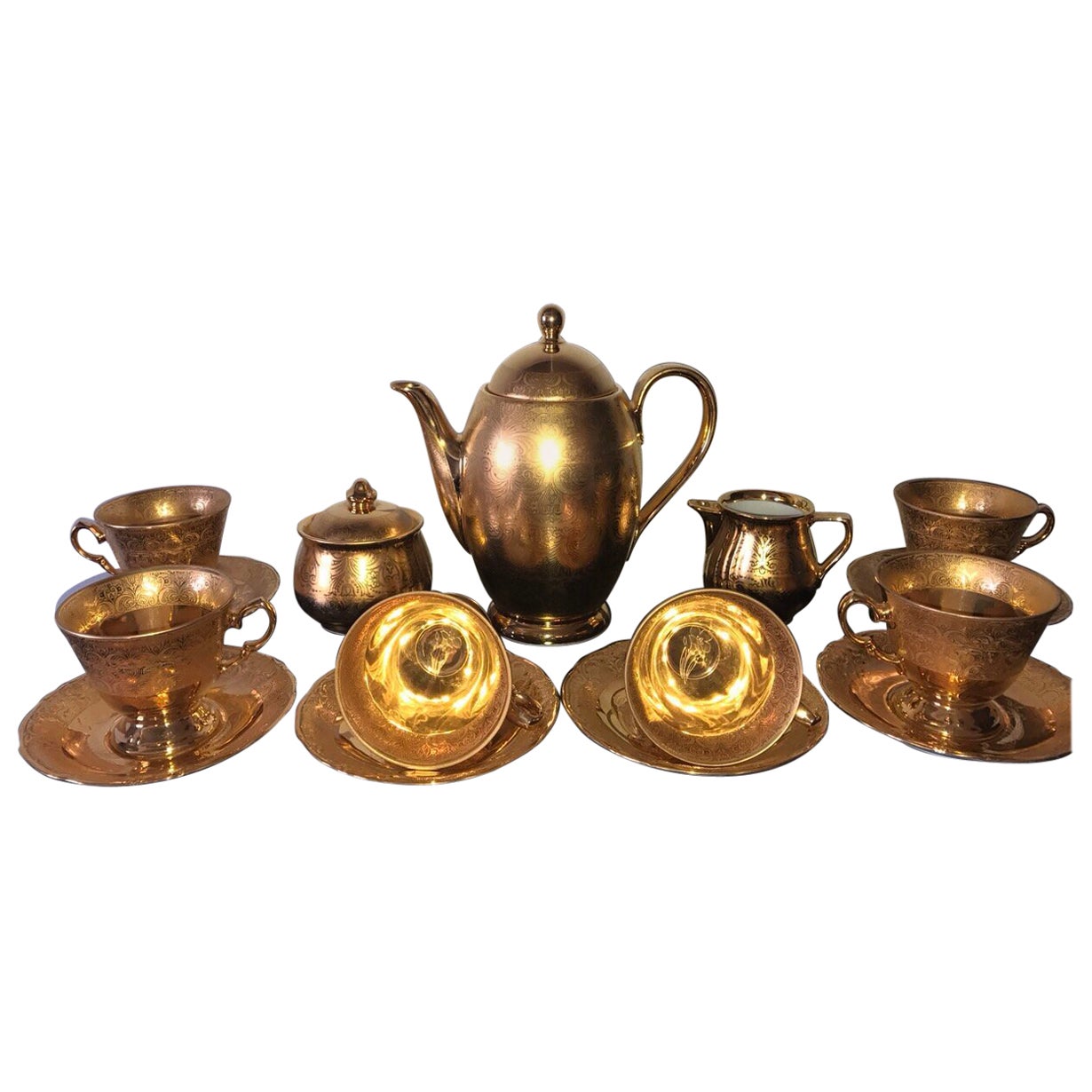Gold Lusterware Tea Set Czech Slovakia For Sale at 1stDibs