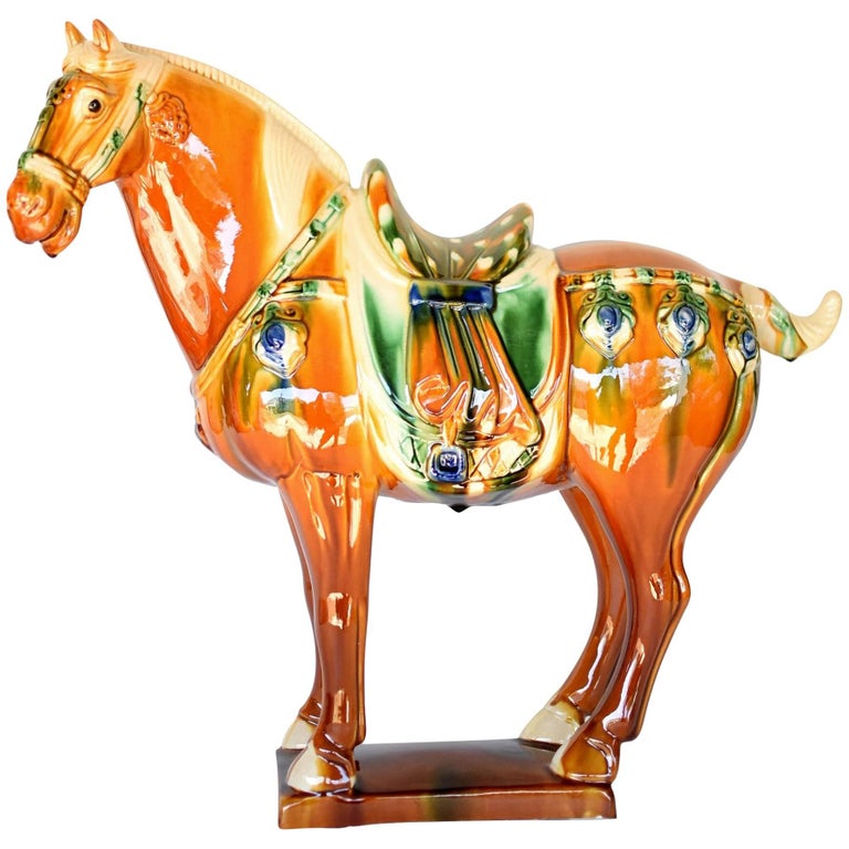 Large Hand Made Leather Horse Figurine For Sale at 1stdibs