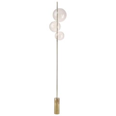 Grandine Three Lights Mirror-Polished Brass Sculptural Floor/Standing Lamp
