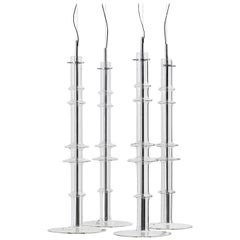 Naghilé Glass and Chrome LED Light Fixture in 1, 4 or 6 Pendant Clusters