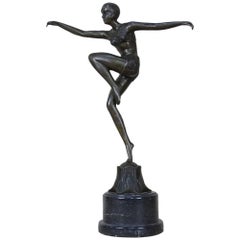 Demetre Chiparus Bronze Ballerina Sculpture Art Deco Marble France