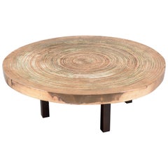 Circular Bronze "Goutte d'eau" Table by Ado Chale, Belgium, 1970s