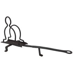 French Late 1800s Wrought Iron Fireplace Articulated Bread Toaster