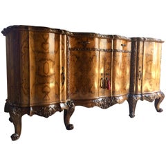 Antique Italian Sideboard Credenza Marble Walnut, 20th Century, Number 1