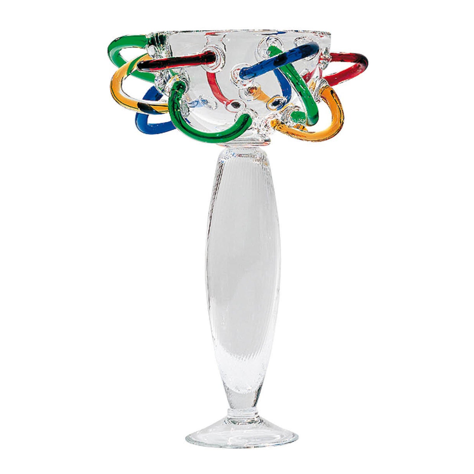 Olga Medium Glass Vase w/ Multicolored Detail by Borek Sipek for Driade For Sale