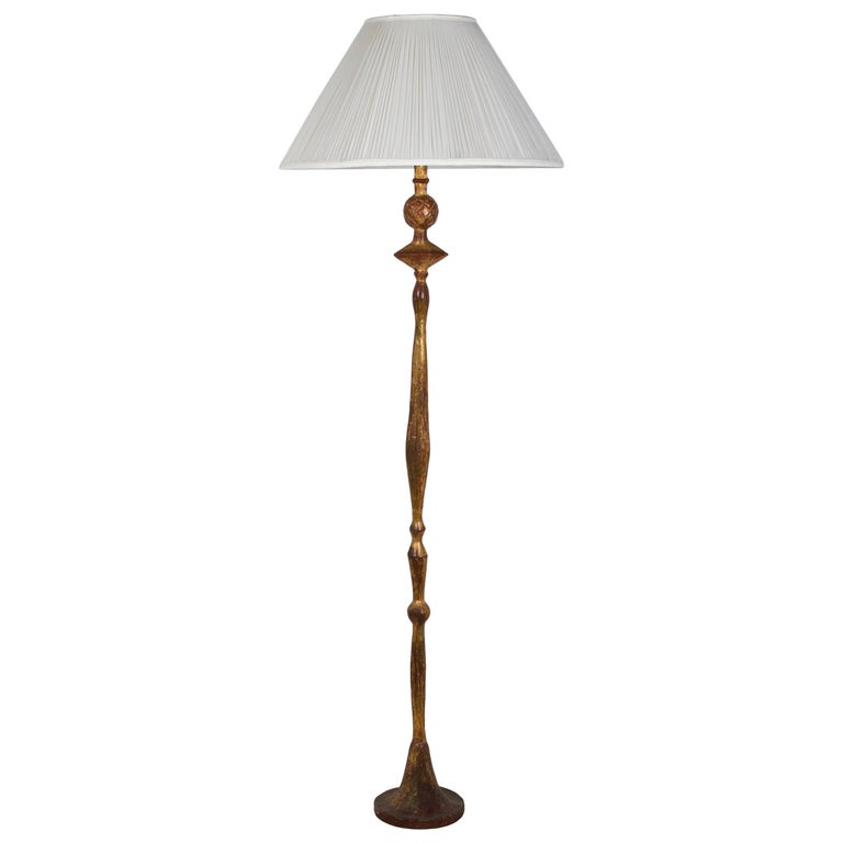 Diego Style Gilded Bronze Floor Lamp For Sale at 1stdibs