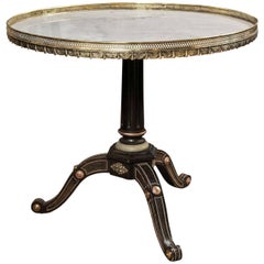 Russian Neoclassical Style Ebonized Centre Marble Top Table by Maison Jansen