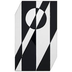 Black and Glass Cubista Mirror by Pietro Russo for Gallotti & Radice