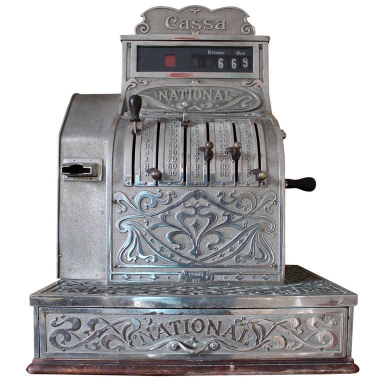 Antique Brass Cash Register by National Cash Register Company, 1910