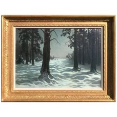 Moonlight through the Trees, Oil on Canvas Painting