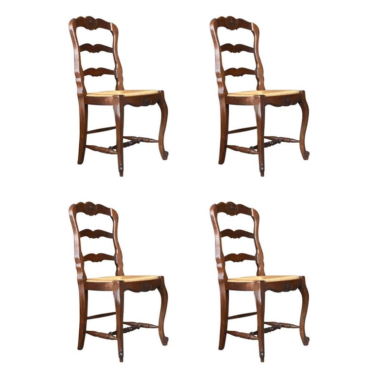 Set Of Four Antique Kitchen Chairs, French Country Dining, Circa Set of Four Antique Kitchen Chairs, French Country Dining, circa 1900 For Sale - Set Of Four Antique Kitchen Chairs, French Country Dining, Circa