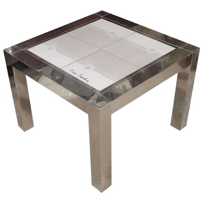 Table d'appoint Pierre Cardin avec plateau en céramique en vente