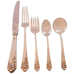 Ecstacy by Amston Sterling Silver Flatware Set for 6 Service 32 Pcs Dinner Size