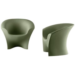 Ohla Armchair in Matte Rosemary Polyethylene by Alberto Brogliato for Plust