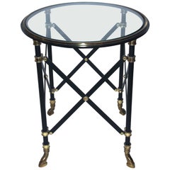 Maison Jansen, Guéridon, Bronze and Lacquered Metal, circa 1970, France