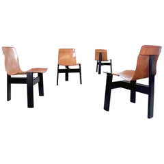 Angelo Mangiarotti Tre Three Dining Chairs for Skipper, Italy, 1978