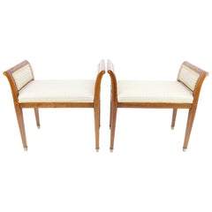 Pair of Swedish Mahogany Stools, circa 1930