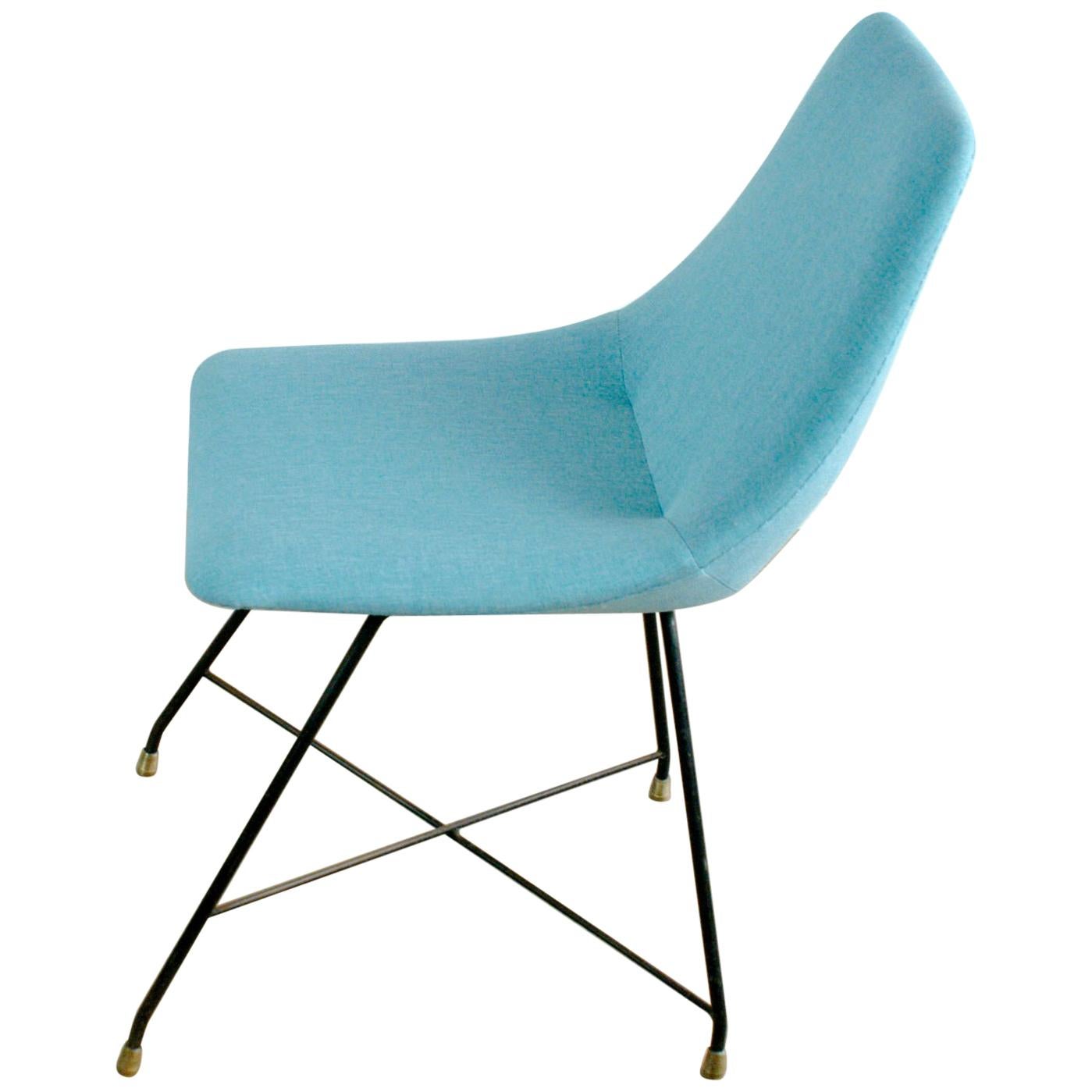 Blue Italian Midcentury Aster Dinner Chair by A.  Bozzi for Saporiti