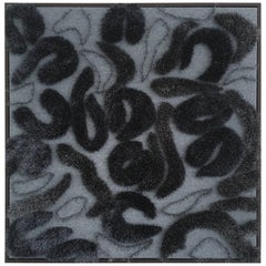 Aerial 'Blue', Framed and Wall Mounted Tufted and Printed Textile Artwork