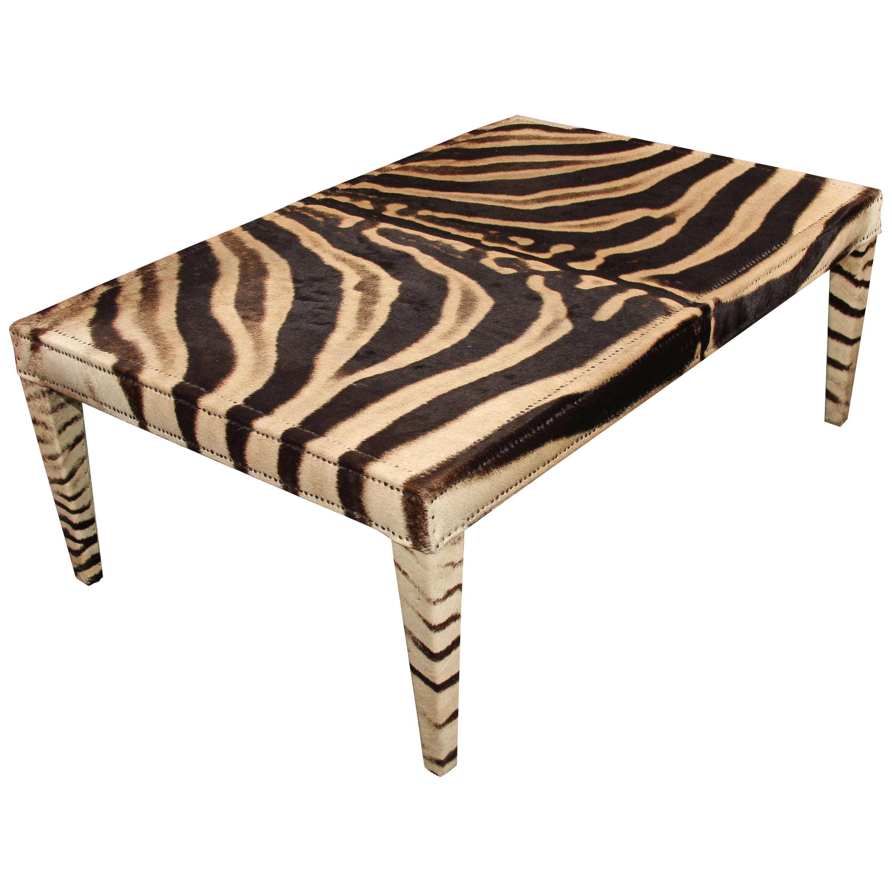 Coffee Table with Real Zebra Skin For Sale at 1stDibs