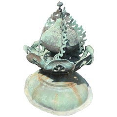 Japanese Fine 250 Year Old Cast Bronze Temple Ornament with Exquisite Details
