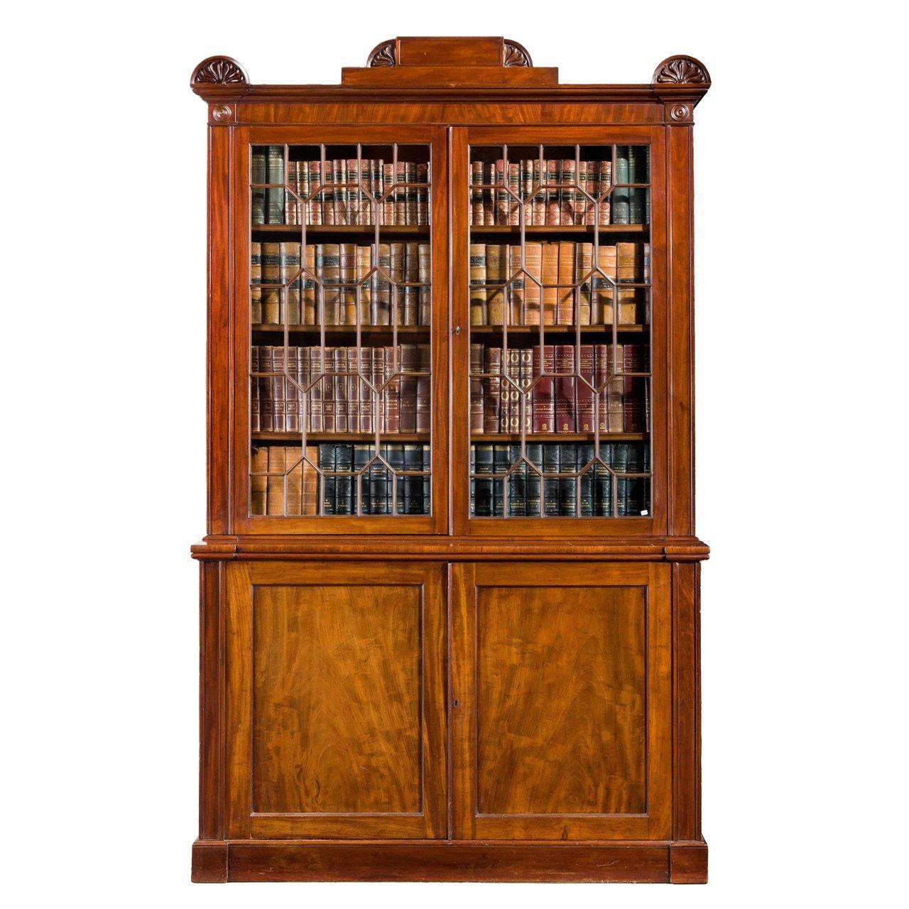 Regency Period Mahogany Two-Door Bookcase