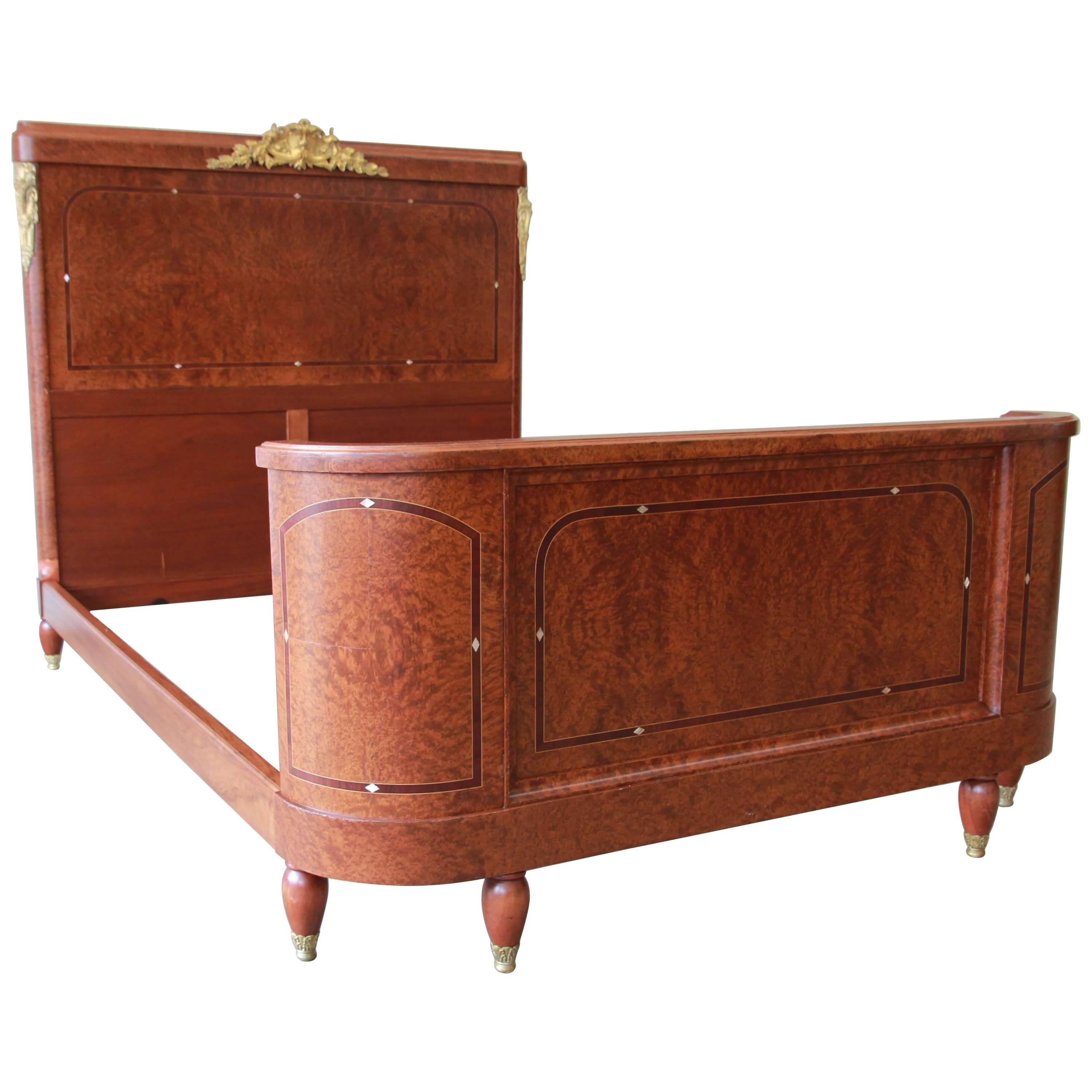 19Th Century Bed Queen Size Spanish Inlaid Four Post Brass 19Th Century Bed Queen Size Spanish Inlaid Four Post Brass