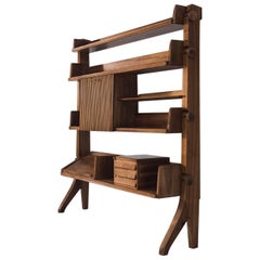 Custom-Made Italian Walnut Library, 1940s