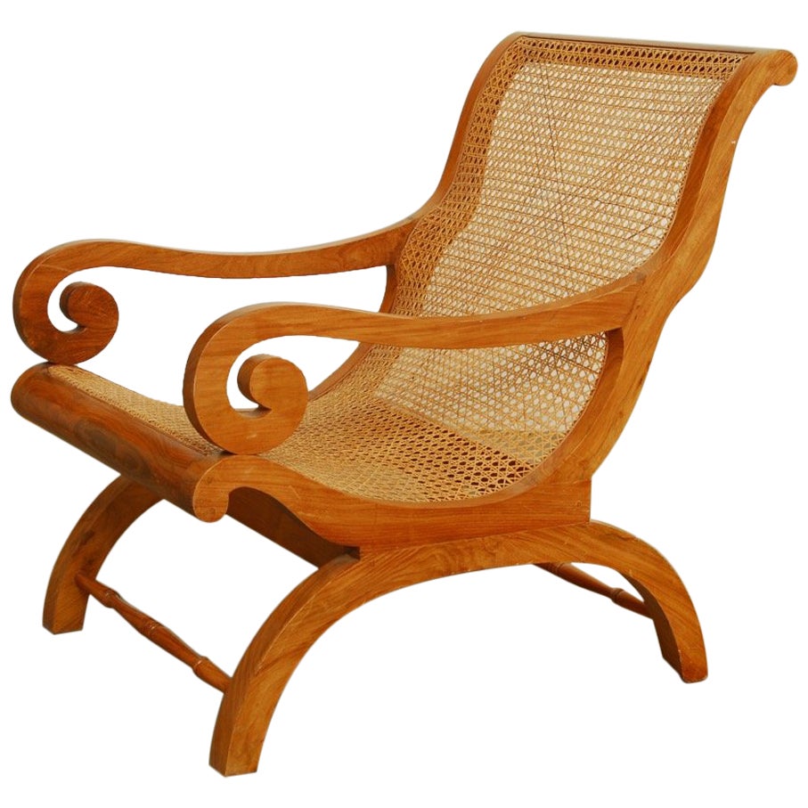 Antique Mahogany Caned Plantation Chair at 1stDibs