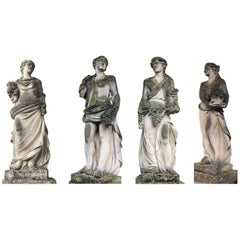 Set of Extraordinary Italian Stone Figures Representing the Four Seasons
