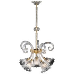 Art Deco Chandelier by Ercole Barovier, Murano, 1940s