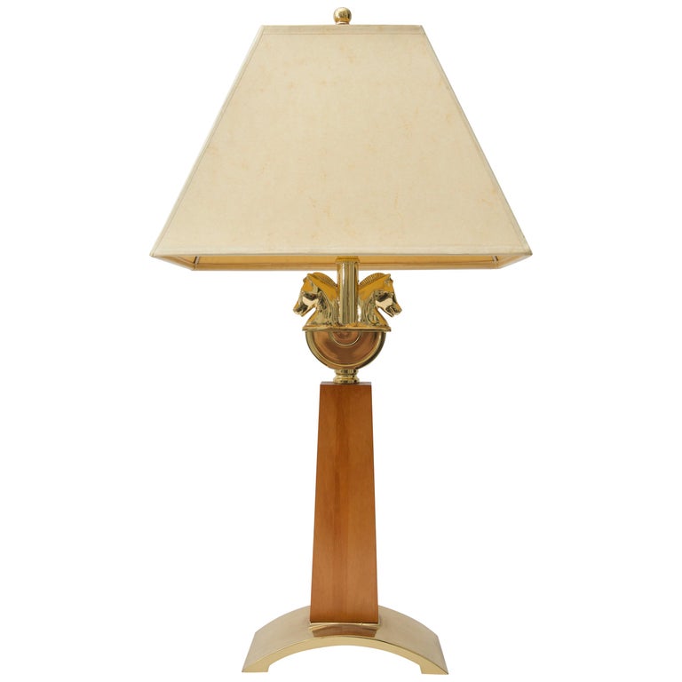 Lamp With Vintage Horse Sculpture Base At 1stdibs Table Lamp With Figural Horses