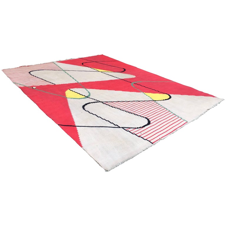 Modernist Geometric Kilim Carpet For Sale at 1stdibs