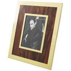Italian Designer MB Modernist Aluminum and Wood Picture Photo Frame