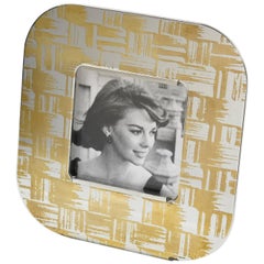 Italian Sambonet Modernist Chrome and Copper Picture Photo Frame