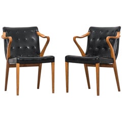 Axel Larsson Armchairs Model 1522 by Bodafors in Sweden