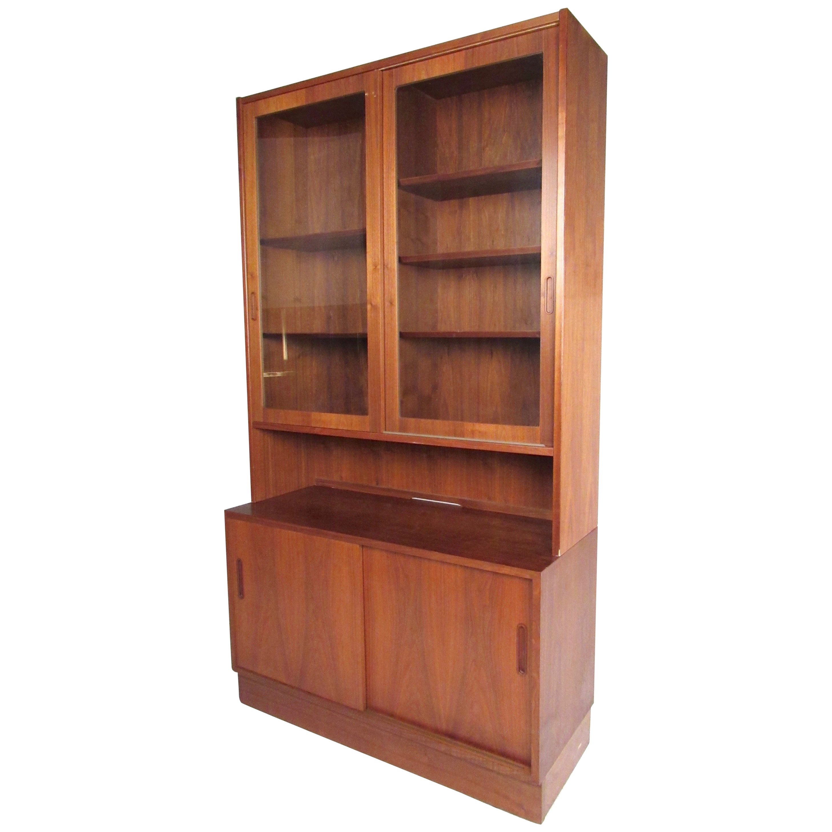Scandinavian Danish Modern Teak Tall China Display Vitrine at
