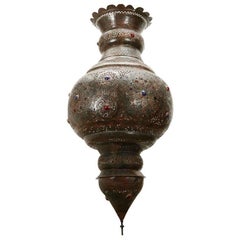 Large Antique Moroccan Bronze Moorish Chandelier