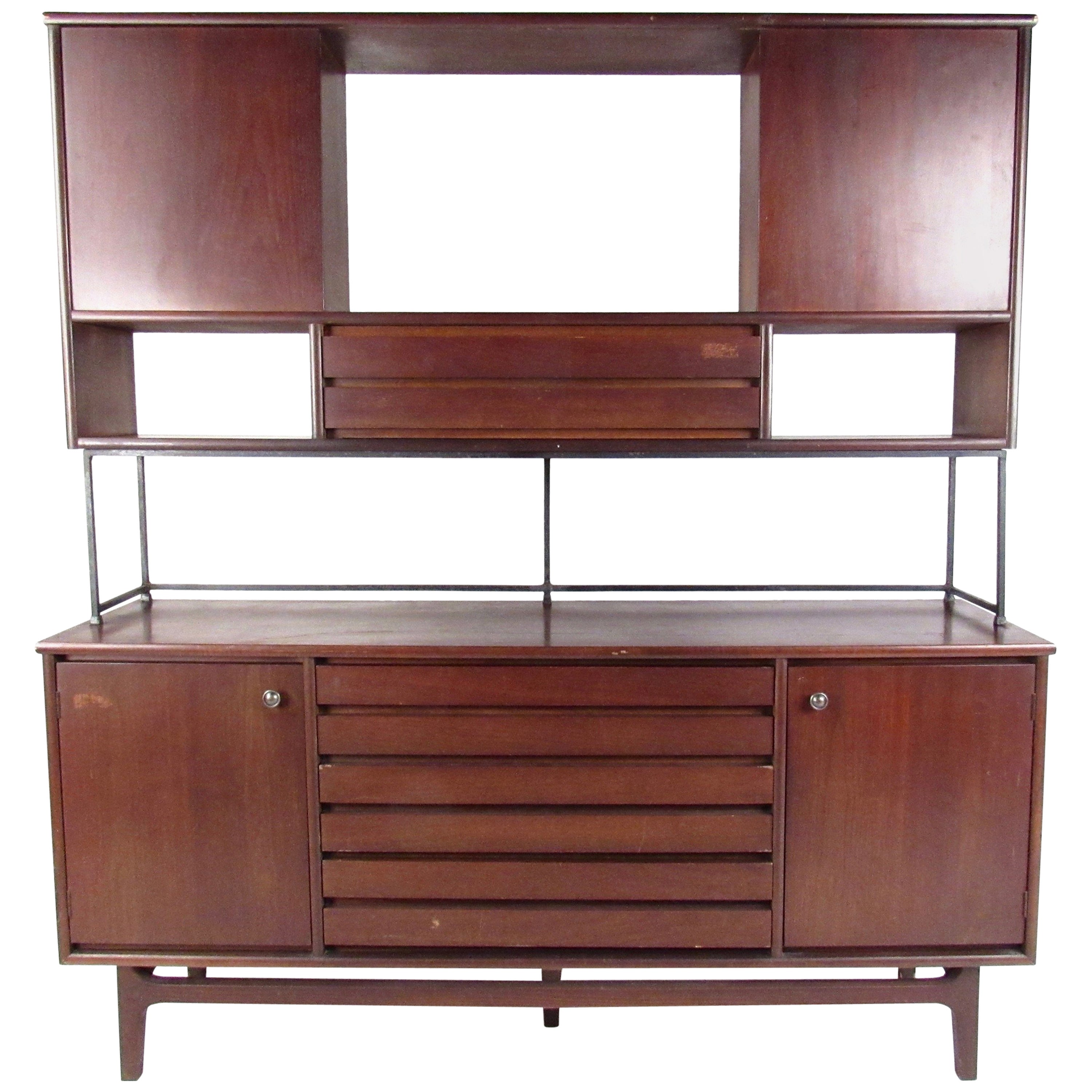 MidCentury Modern TwoPiece Hutch For Sale at 1stDibs