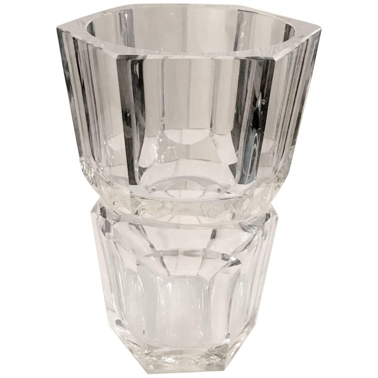 Large Vintage Baccarat Crystal Vase For Sale at 1stdibs