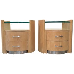 Jay Spectre Pair of Eclipse Nightstands for Century