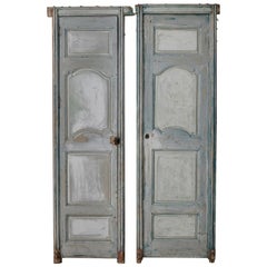 Pair of 19th Century French Louis XV Style Solid Wood Doors in Original Paint