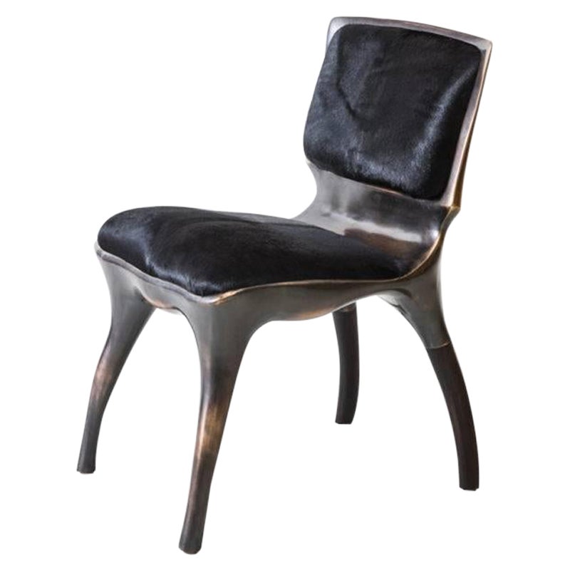 Alex Roskin, Tusk Low Chair in Cast Bronze, USA For Sale