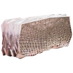 “Utopia” Sideboard, Limited Edition in Walnut and Silver Leaf, by Drama